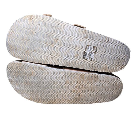 Madden Girl Rose Gold Double Silver Buckle Slide Sandals Slip on Cork Womens 9 - Picture 7 of 8